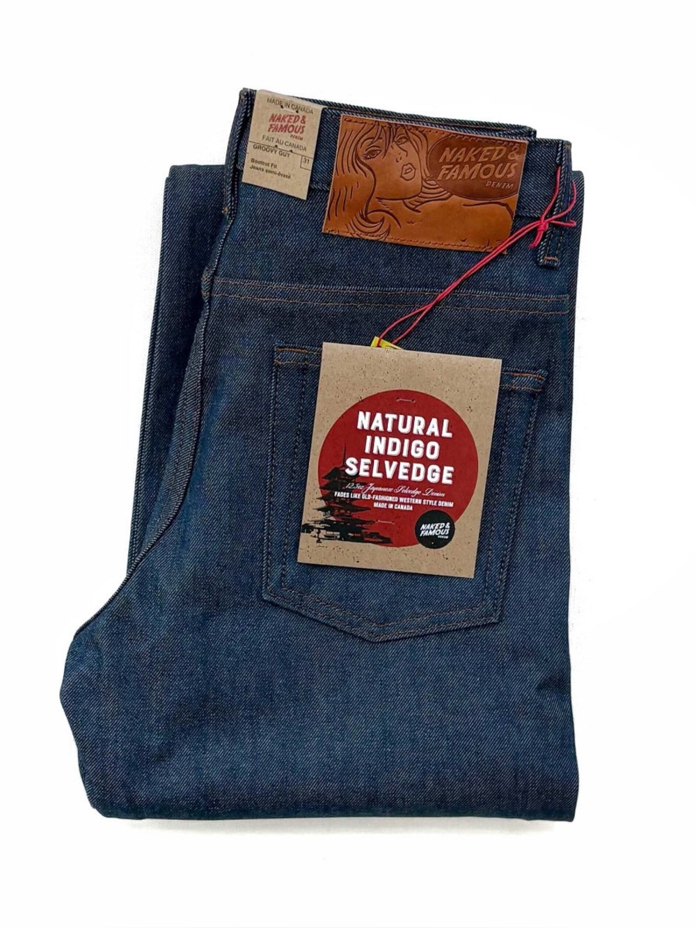 NWT Naked & Famous Denim Groovy Guy Natural Indigo Selvedge